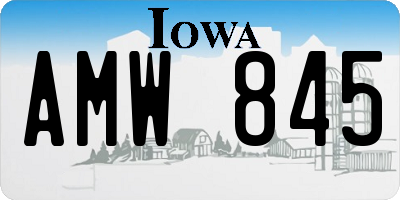 IA license plate AMW845