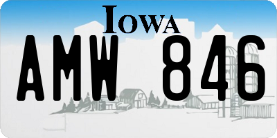IA license plate AMW846
