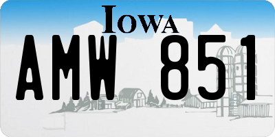IA license plate AMW851