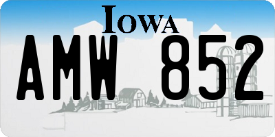 IA license plate AMW852