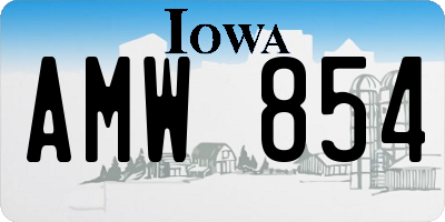 IA license plate AMW854