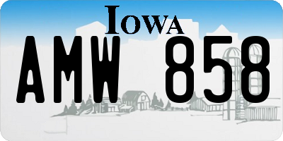 IA license plate AMW858