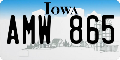 IA license plate AMW865