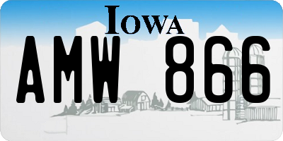 IA license plate AMW866
