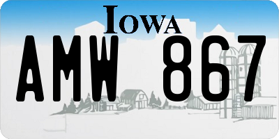 IA license plate AMW867