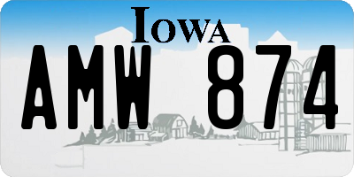 IA license plate AMW874