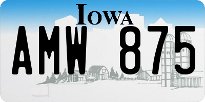 IA license plate AMW875