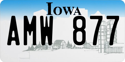 IA license plate AMW877