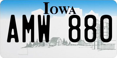 IA license plate AMW880