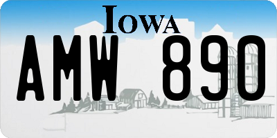 IA license plate AMW890