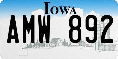 IA license plate AMW892