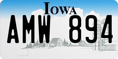 IA license plate AMW894