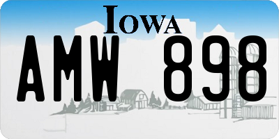 IA license plate AMW898