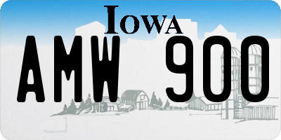IA license plate AMW900