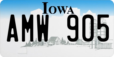 IA license plate AMW905
