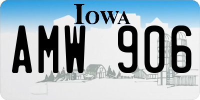IA license plate AMW906