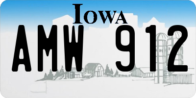 IA license plate AMW912