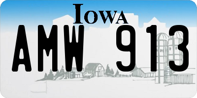 IA license plate AMW913