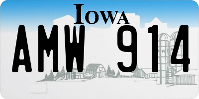 IA license plate AMW914