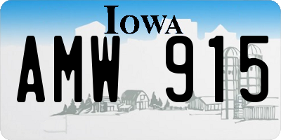 IA license plate AMW915