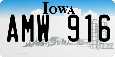 IA license plate AMW916