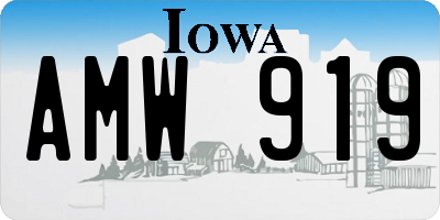 IA license plate AMW919