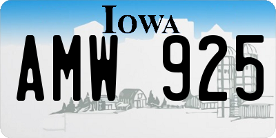 IA license plate AMW925