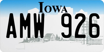 IA license plate AMW926