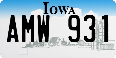 IA license plate AMW931