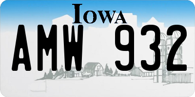 IA license plate AMW932