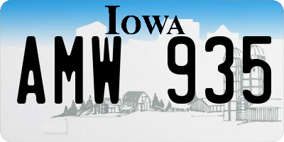 IA license plate AMW935