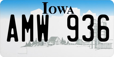 IA license plate AMW936