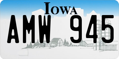 IA license plate AMW945