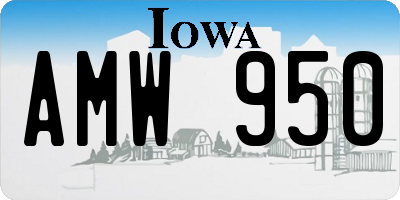IA license plate AMW950