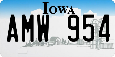 IA license plate AMW954