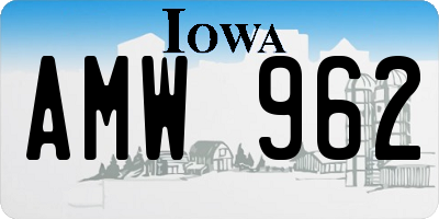 IA license plate AMW962
