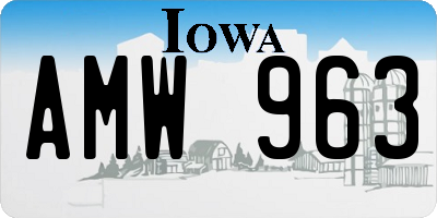 IA license plate AMW963