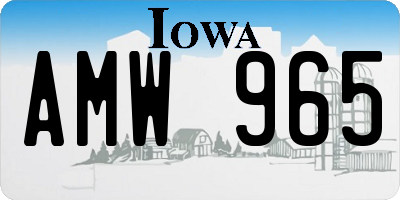 IA license plate AMW965