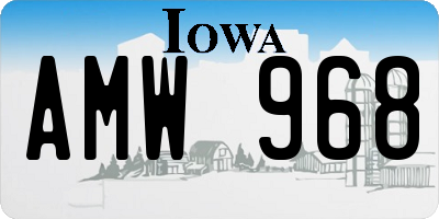 IA license plate AMW968