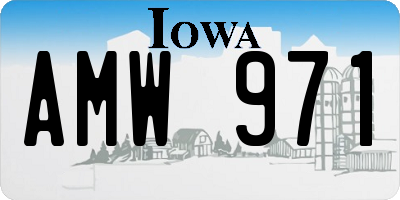 IA license plate AMW971