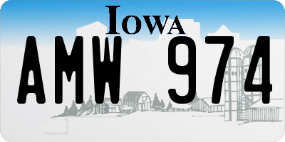 IA license plate AMW974