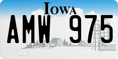 IA license plate AMW975