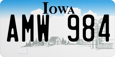 IA license plate AMW984