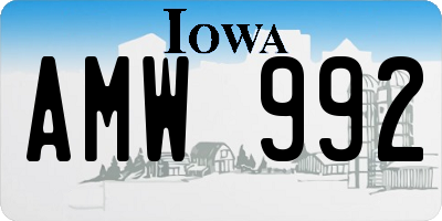 IA license plate AMW992