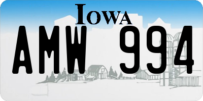 IA license plate AMW994