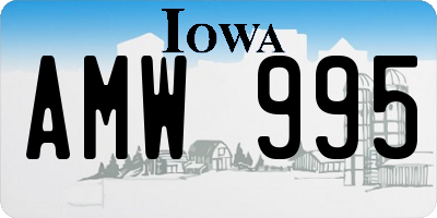 IA license plate AMW995