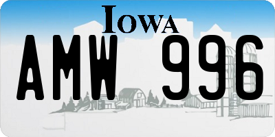 IA license plate AMW996