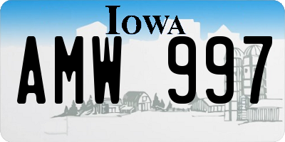 IA license plate AMW997