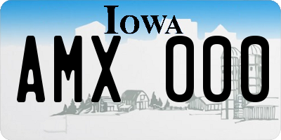IA license plate AMX000