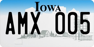 IA license plate AMX005